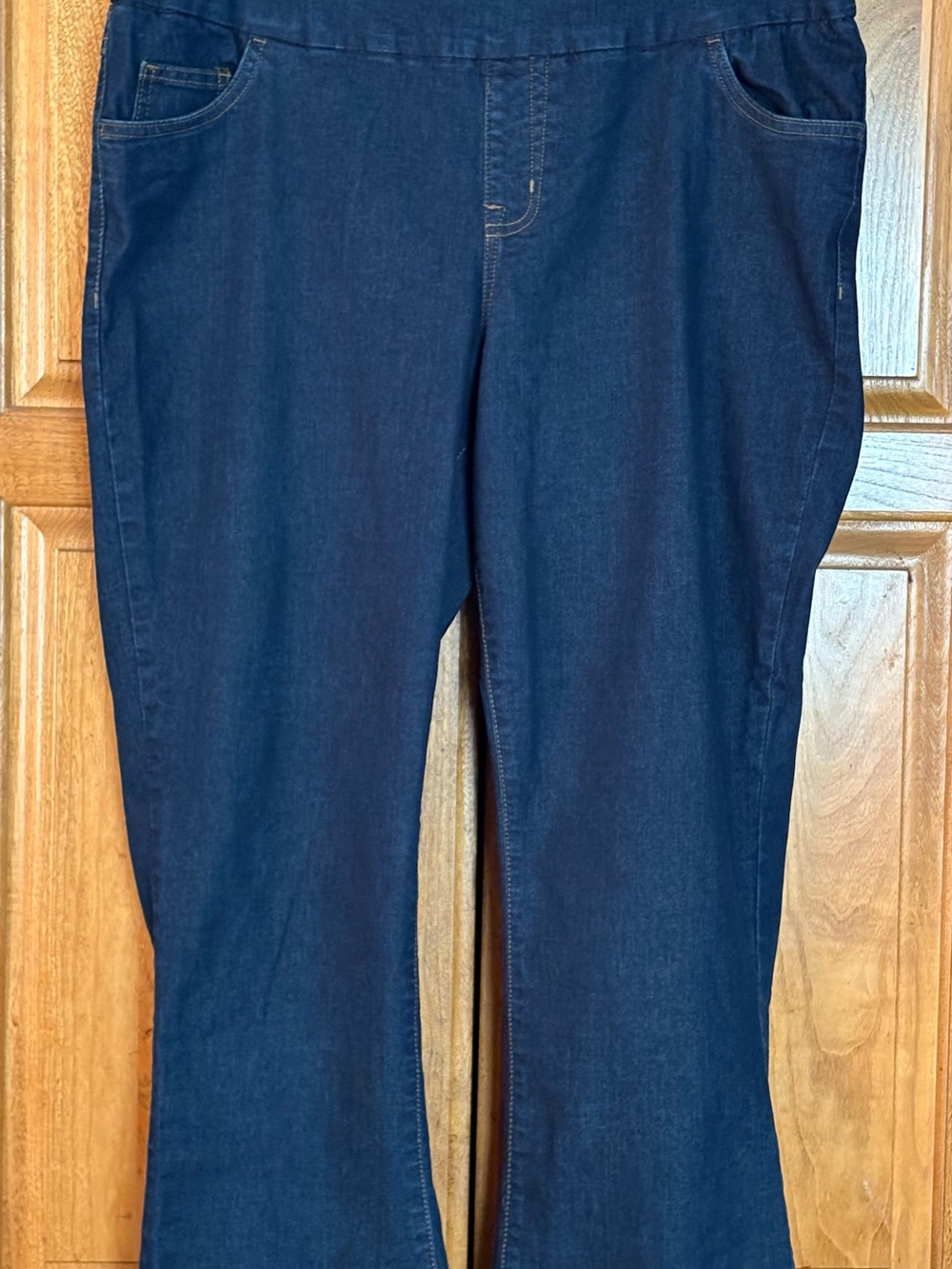 Woman Within Boot Cut Dark Indigo Smooth Waist Stretch Jeans 16WP
